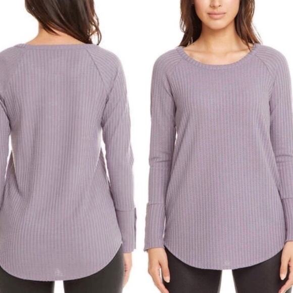 Chaser Purple Waffle Knit Thermal Top sz S - Picture 1 of 7